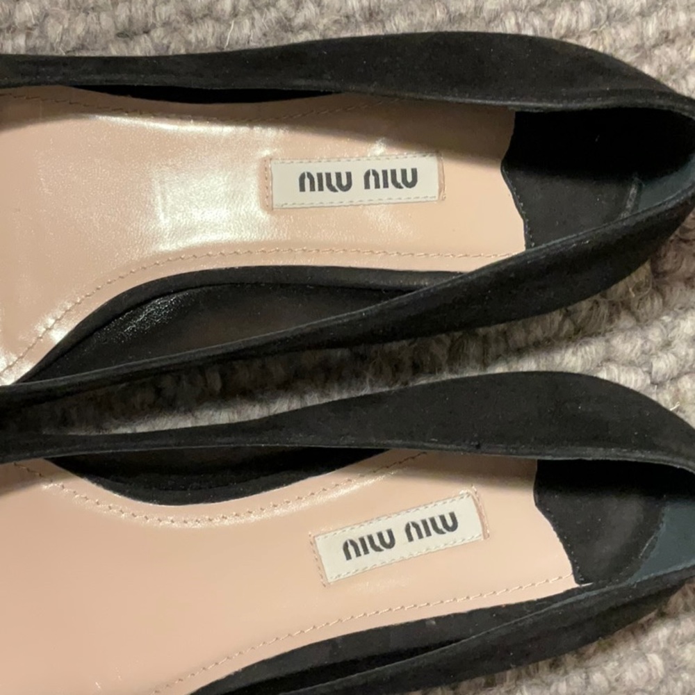 Miu miu flats suede with lots of bobbles - Picture 3 of 15